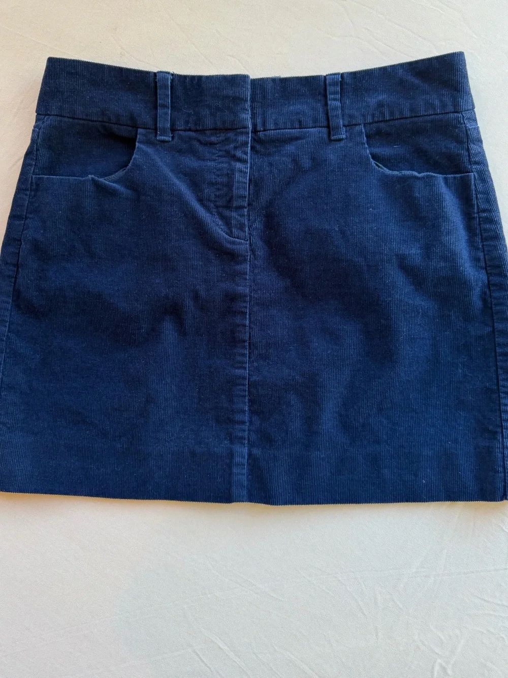 J. Crew Navy Corduroy 99% Cotton Skirt Size 4 Y2K summer fall comfort Academia